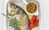 Sea Bream, Olive Oil,  Herbs & Cherry Tomatoes under the Grill